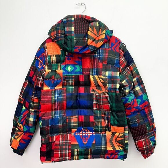 Polo Ralph Lauren Men’s Unisex Ripstop Patchwork Aztec Goose Down Zip Jacket - Picture 3 of 15